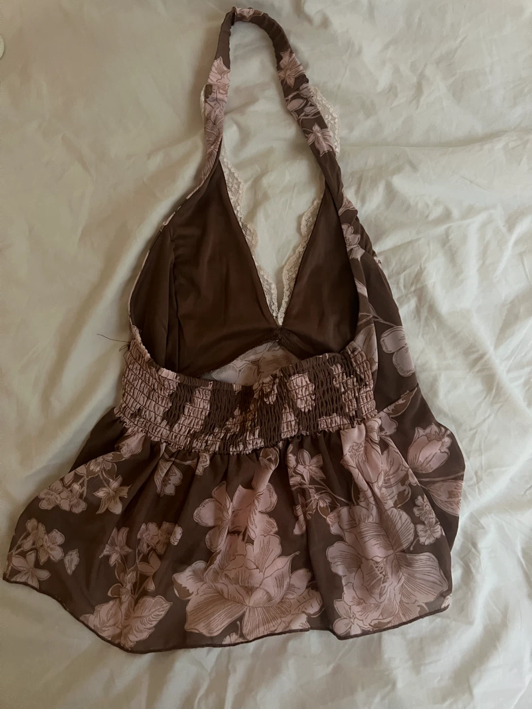 Brown Floral Halter Top - photo 2