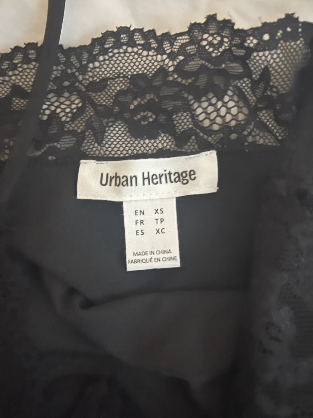 Urban Heritage Black Lace Trim Bodysuit XS - photo 3