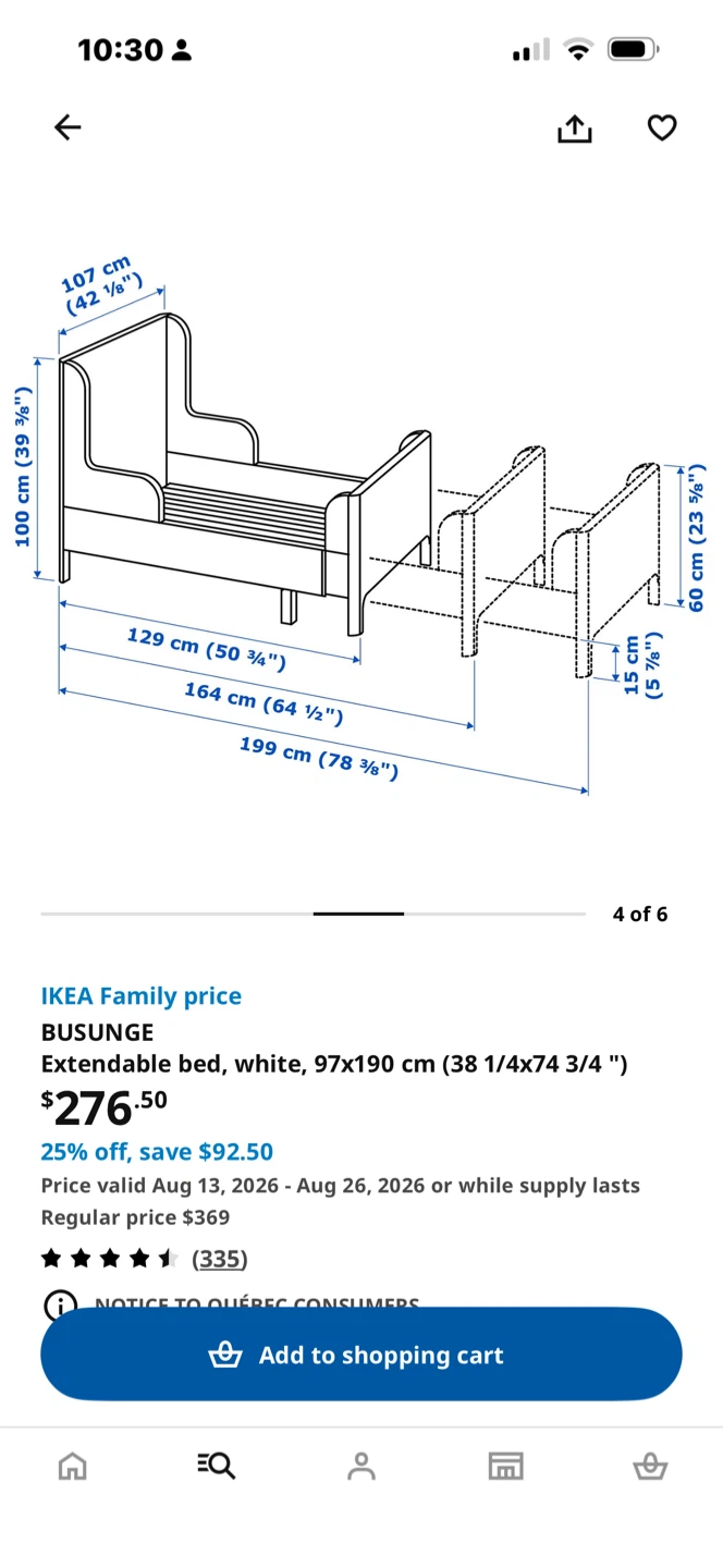 IKEA BUSUNGE Extendable Bed - White - photo 3