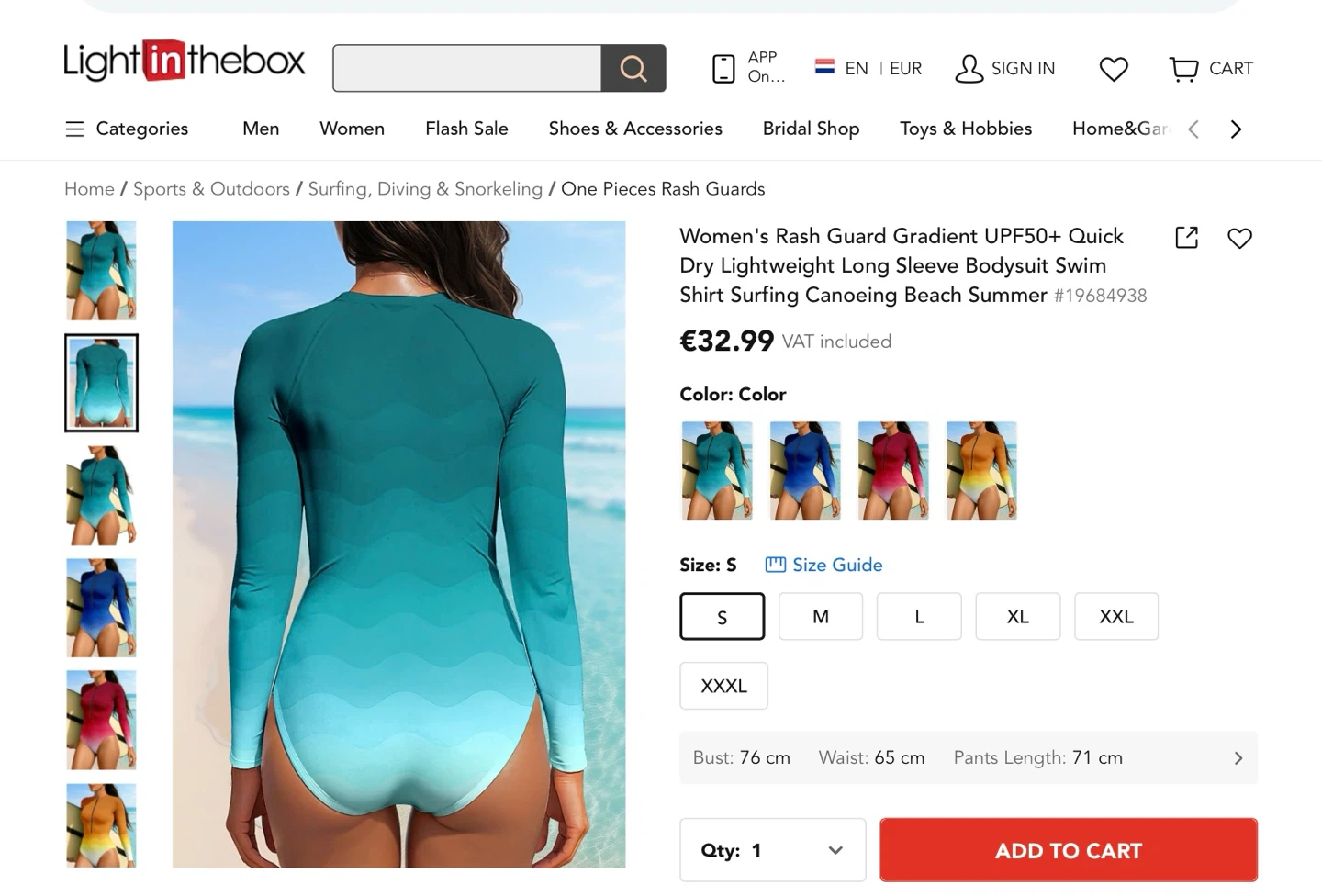 Women's Small Rash Guard- Long Sleeve Bodysuit - photo 2