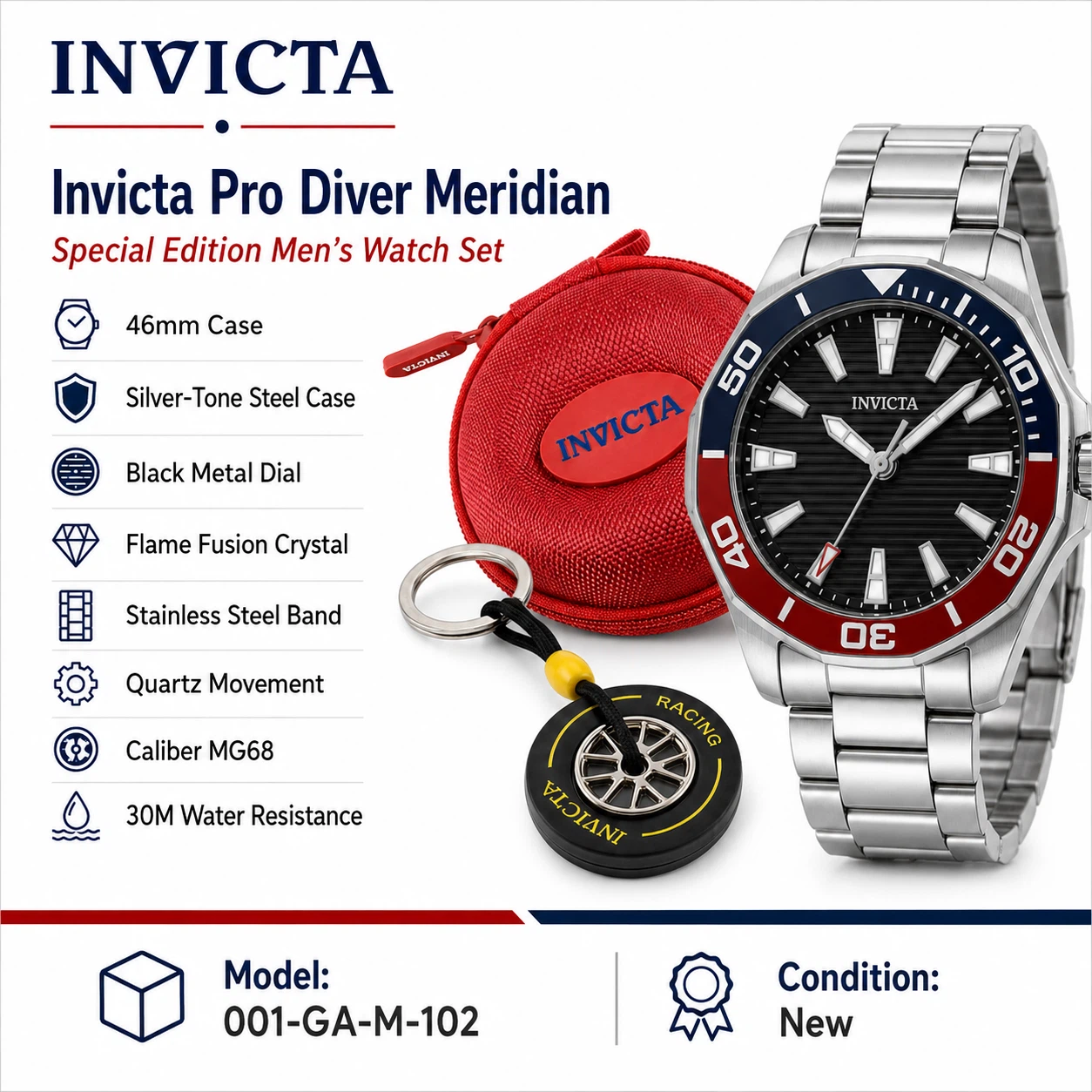NWT Invicta Pro Diver Meridian 46mm Men’s Watch Set - photo 2