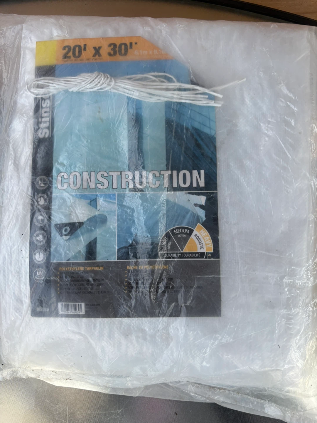 Stiins 20' x 30' Polyethylene Construction Tarp - photo 3