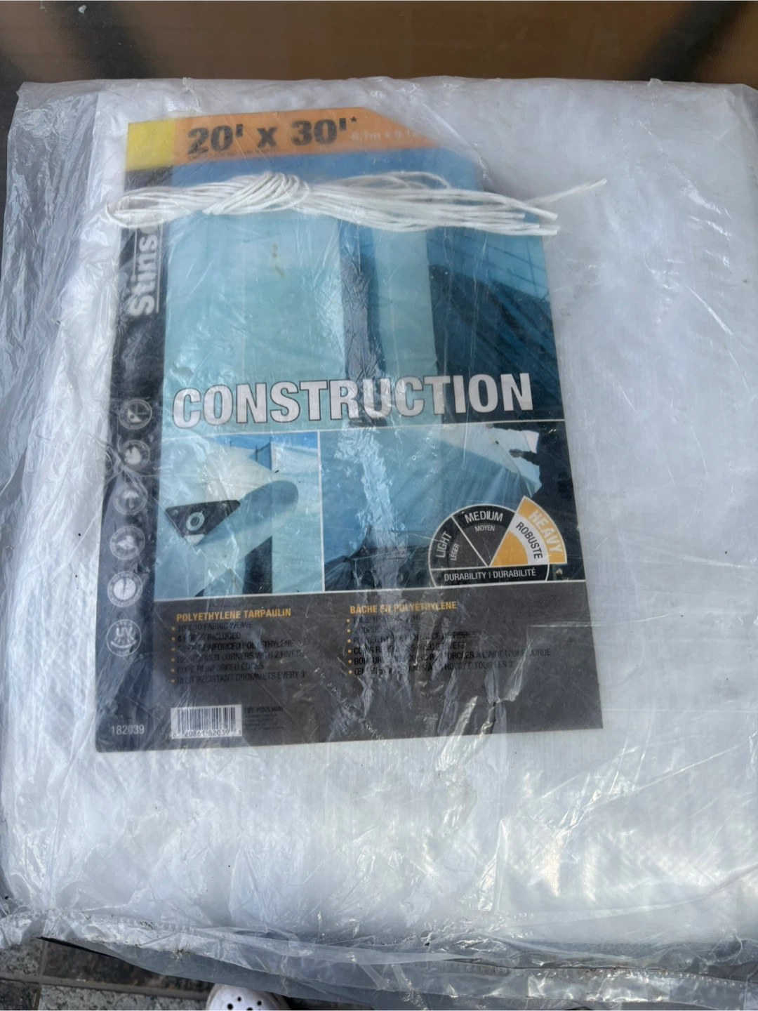 Stiins 20' x 30' Polyethylene Construction Tarp - photo 5