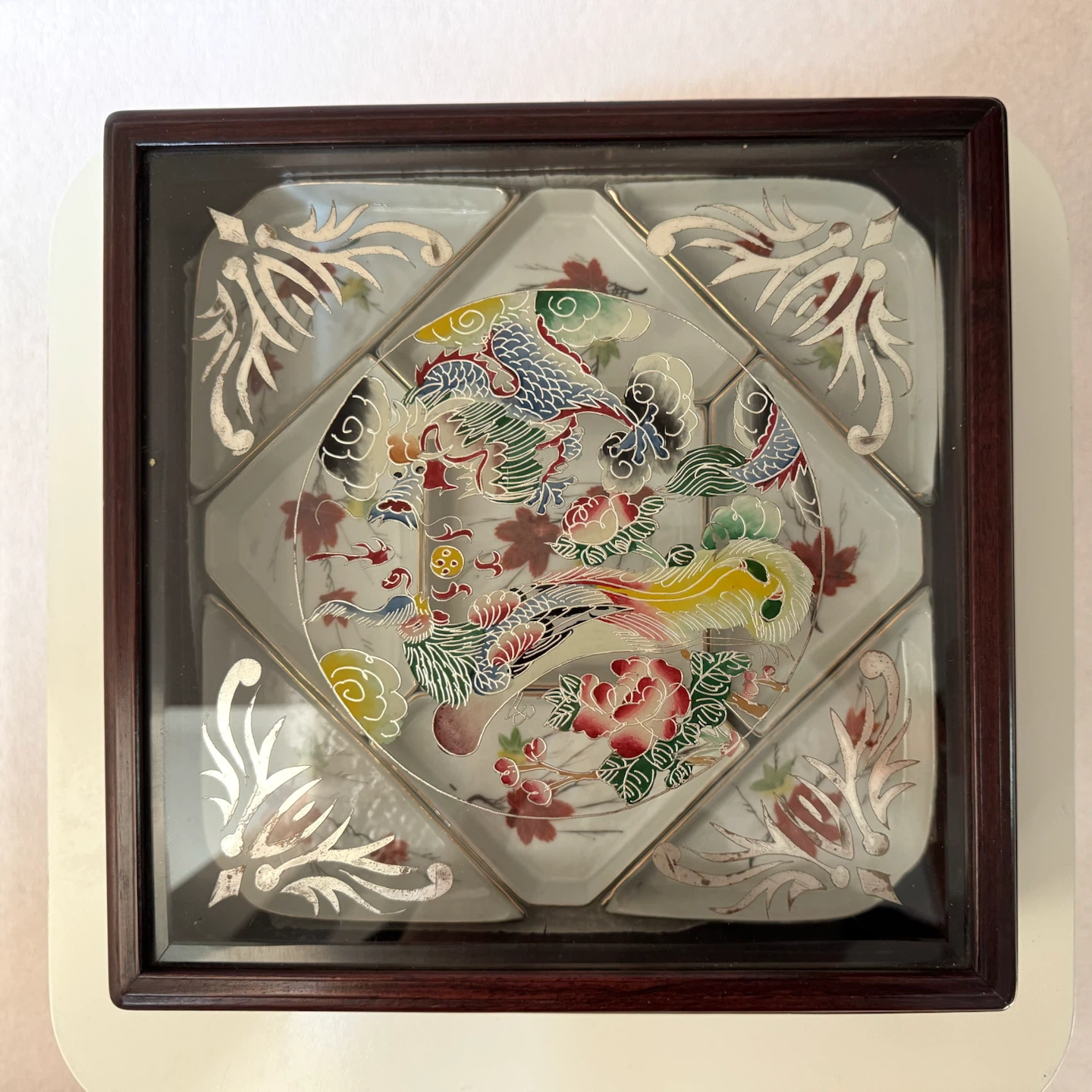 Vintage Chinese Porcelain Divided Serving Tray