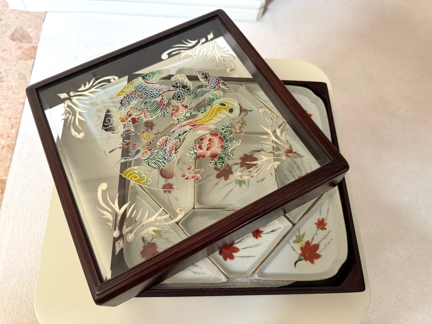 Vintage Chinese Porcelain Divided Serving Tray - photo 3