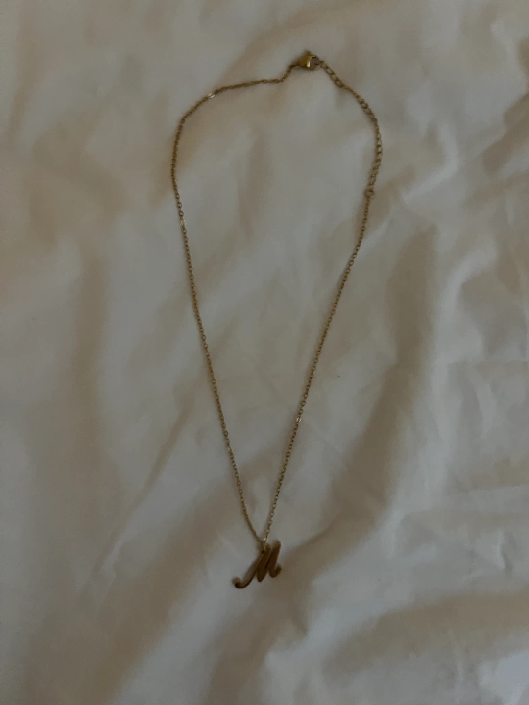 Gold "M" Initial Necklace
