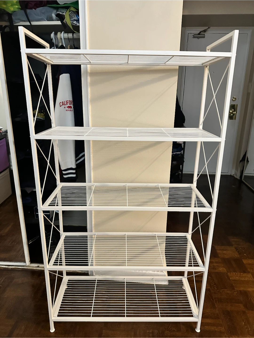White 5-Tier Metal Shelving Unit