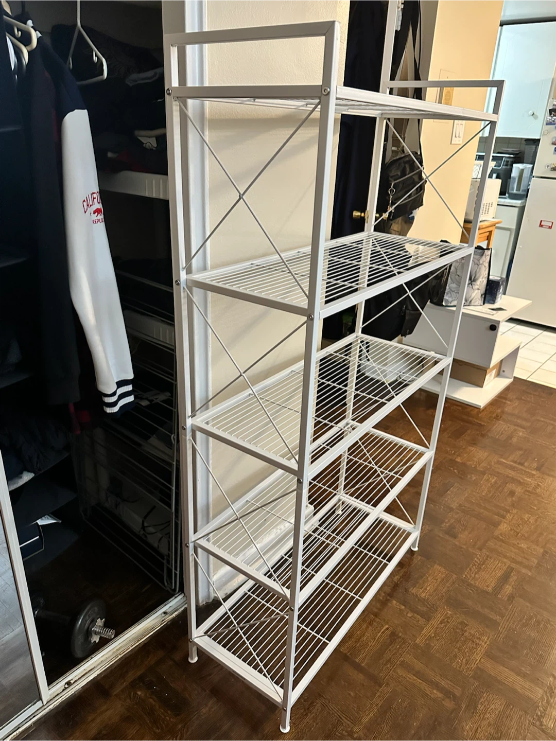 White 5-Tier Metal Shelving Unit - photo 2