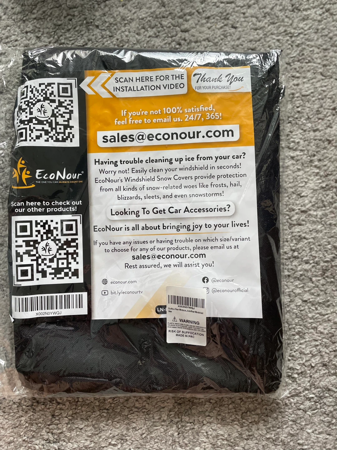 Brand New EcoNour Windshield Snow Cover Protector