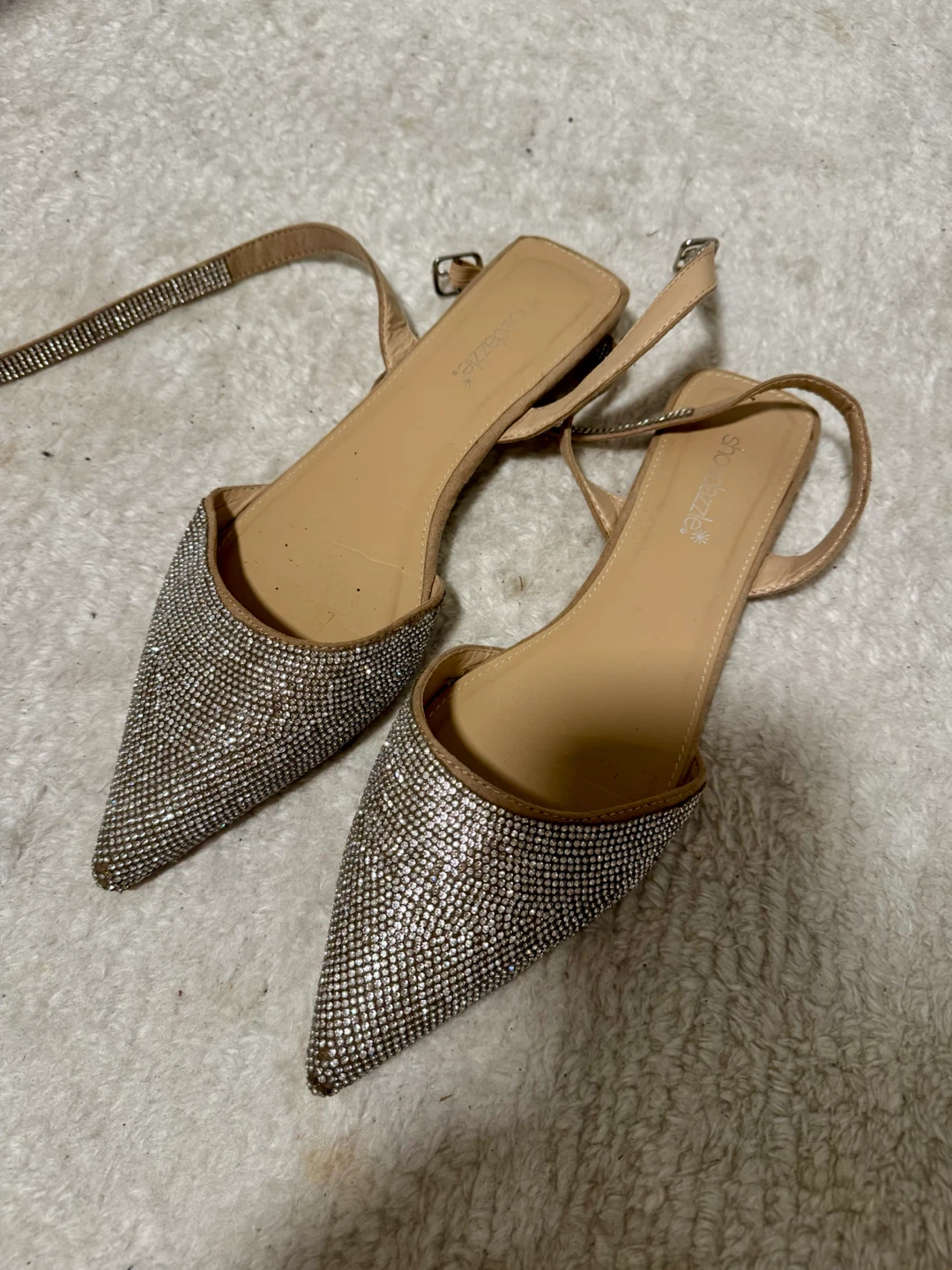 ShoeDazzle Embellished Pointed Flats