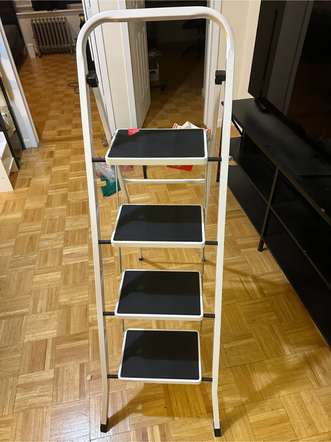 White 4-Step Folding Step Stool Ladder