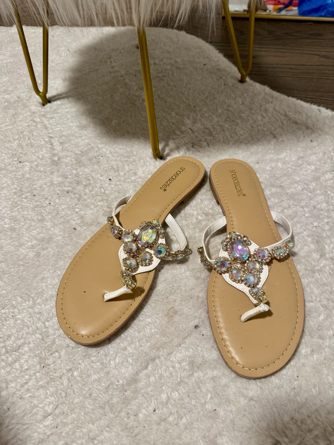 ShoeDazzle Embellished Thong Sandals