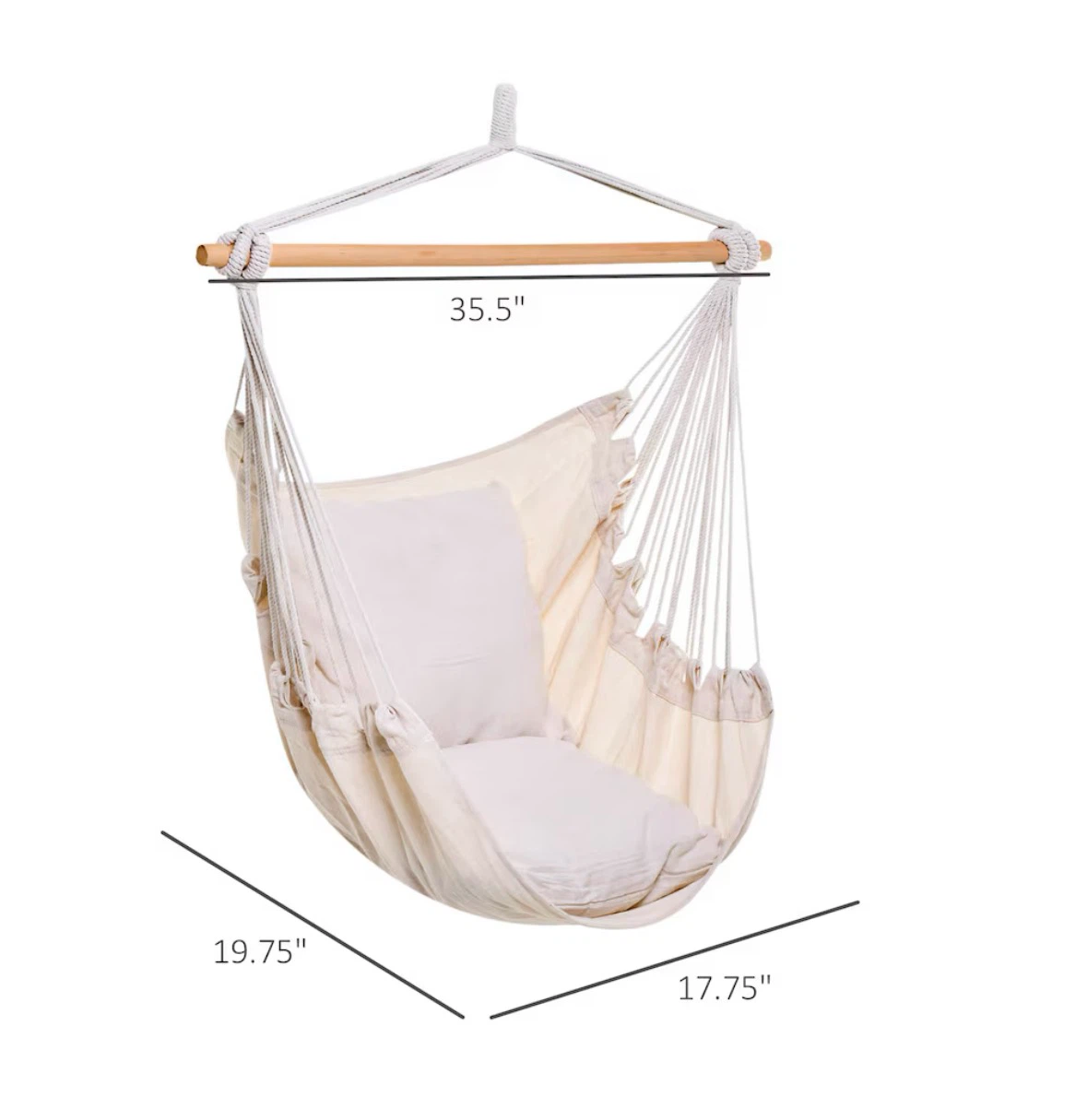 Outsunny Hammock Chair Swing Hanging Macrame Chair - photo 2