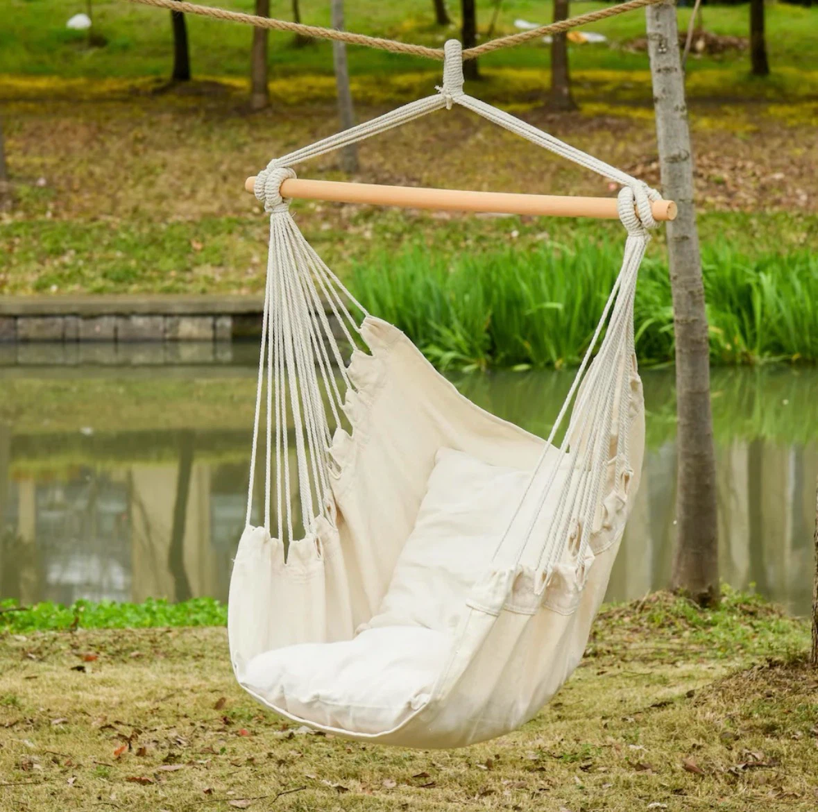 Outsunny Hammock Chair Swing Hanging Macrame Chair