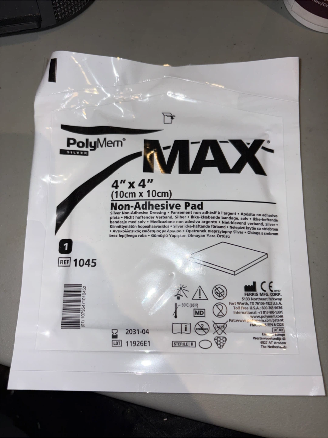 PolyMem MAX Silver 4" x 4" Non-Adhesive Pad