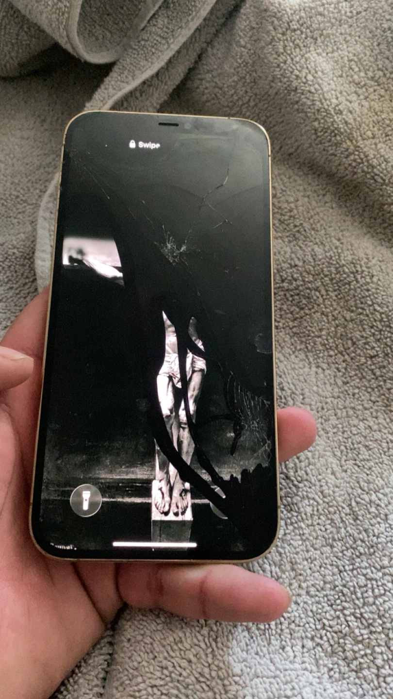 Gold iPhone 12 Pro Max - Cracked Screen - photo 3