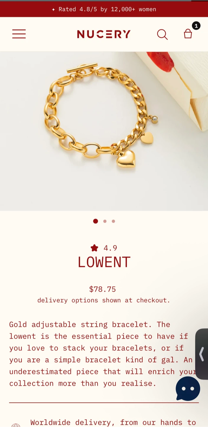 Nucery Gold Heart Charm Bracelet - photo 2