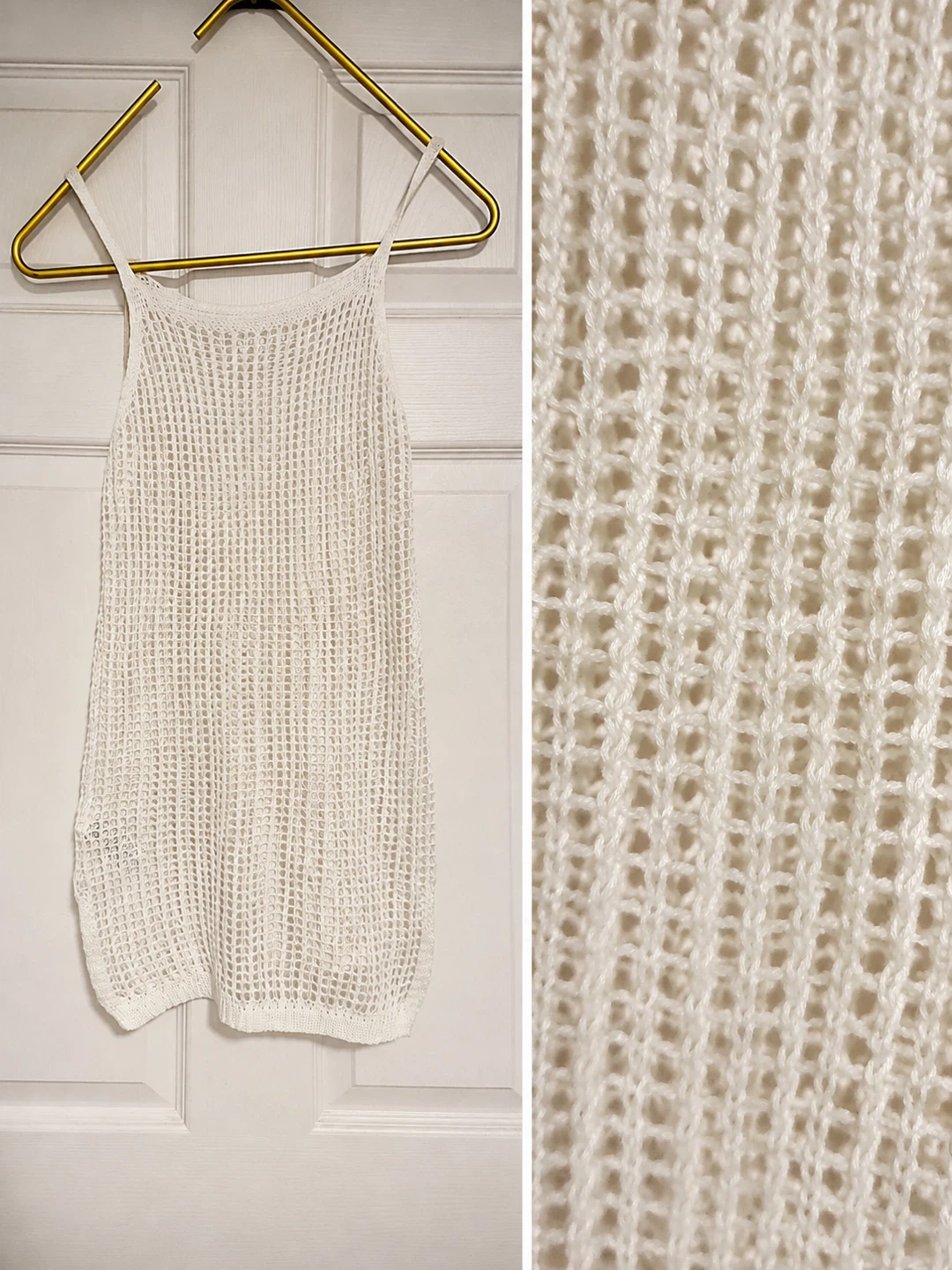 White Crochet Tank Top