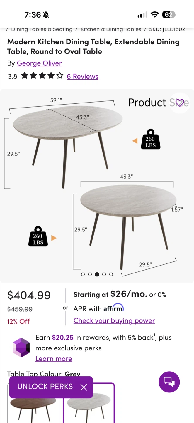 George Oliver Extendable Round Dining Table