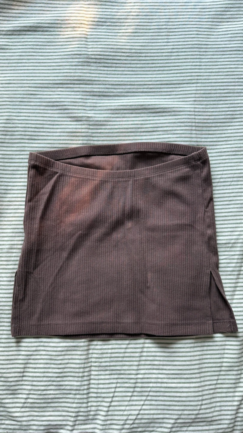 Brown Ribbed Tube Top - photo 2