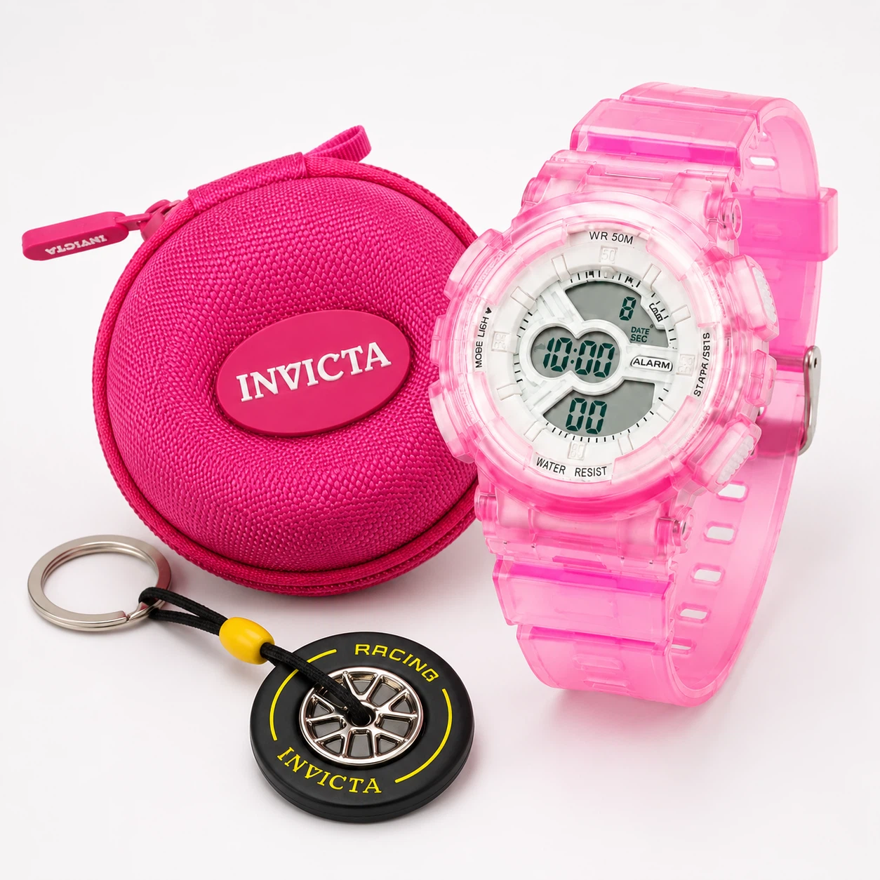 NEW Activa X Invicta Nitro Drift 43mm Pink Digital Watch Se