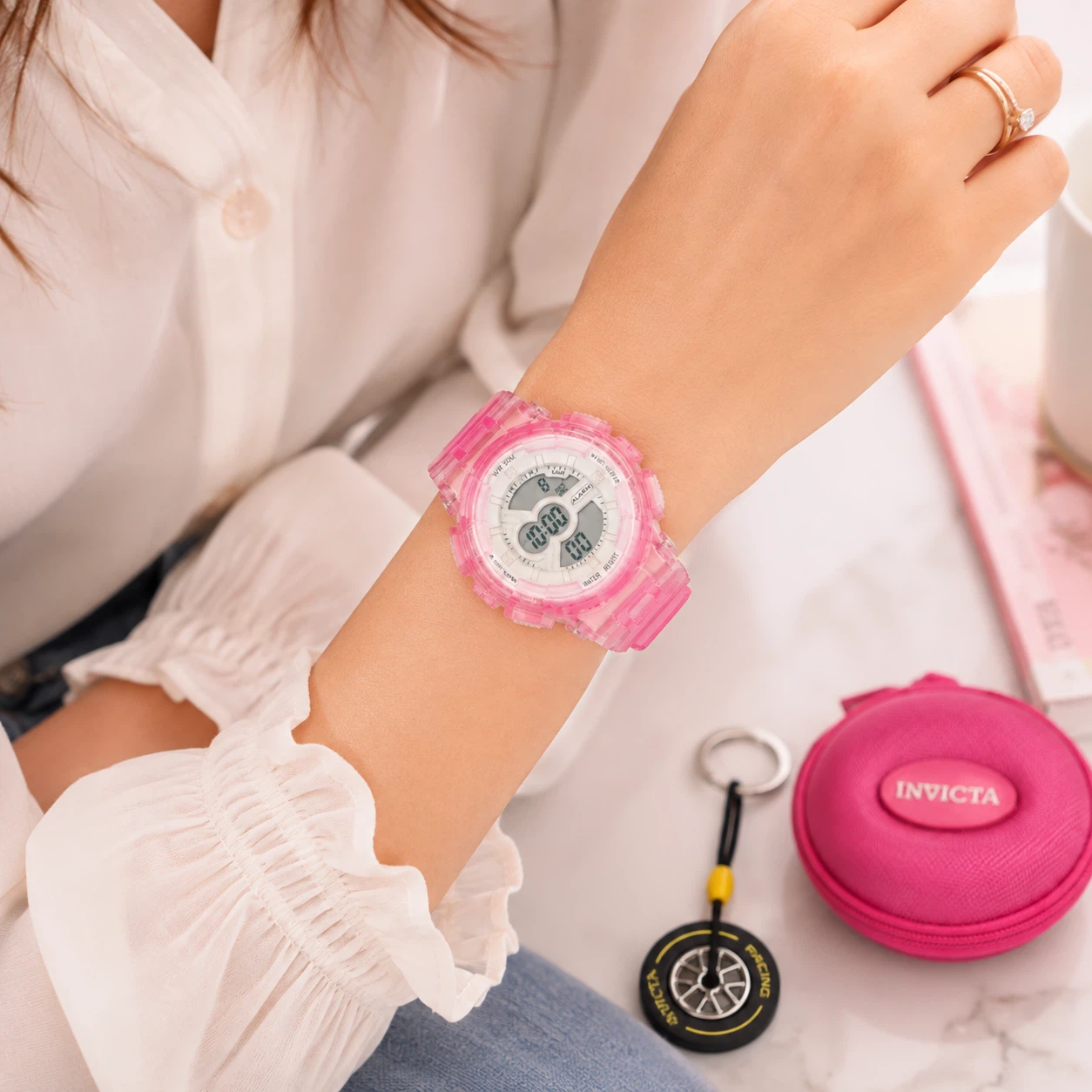 NEW Activa X Invicta Nitro Drift 43mm Pink Digital Watch Se - photo 3