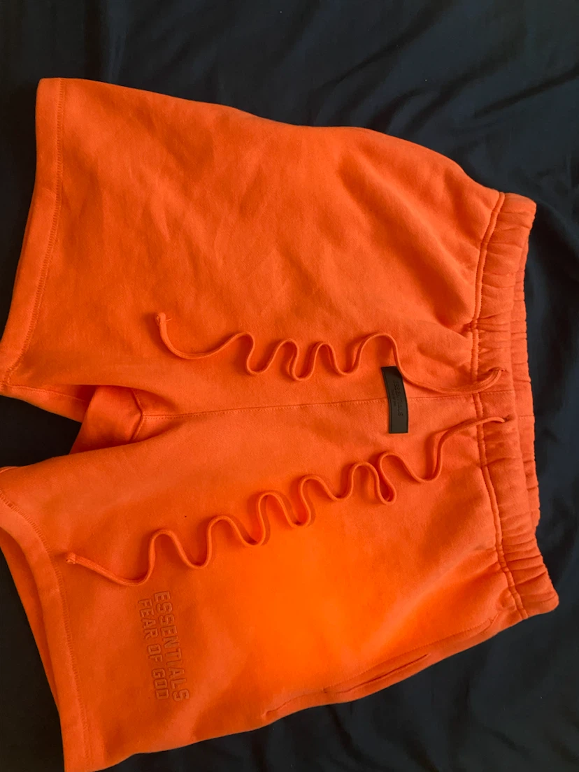Essentials Fear of God Orange Sweat Shorts - Size L