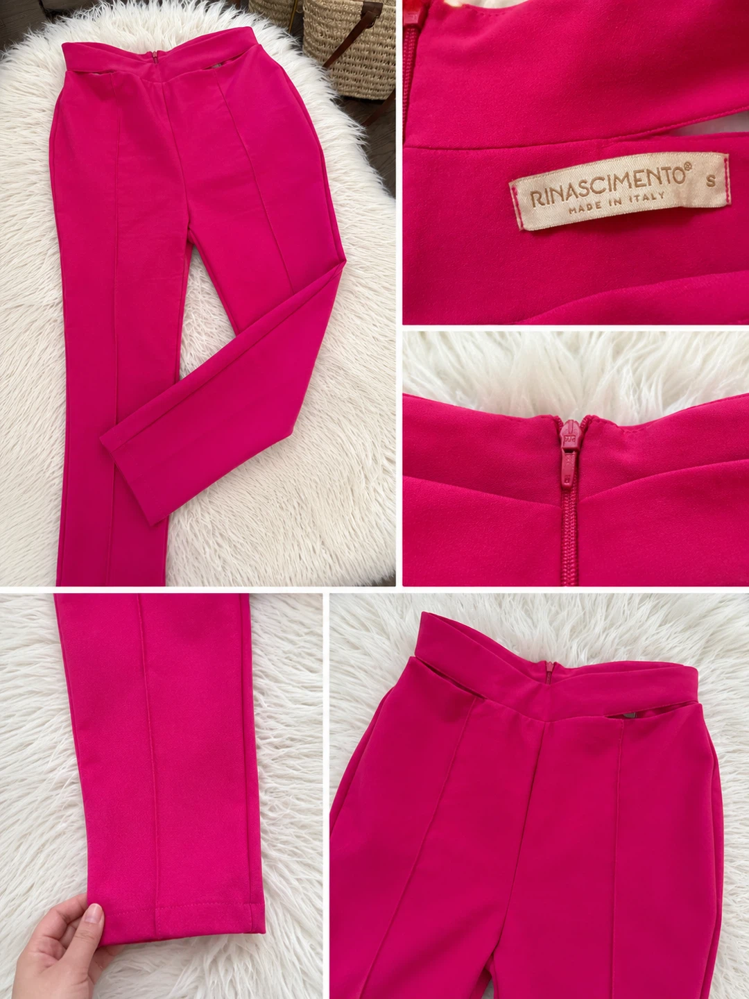 Rinascimento Women's Pink Cropped Pants Size S