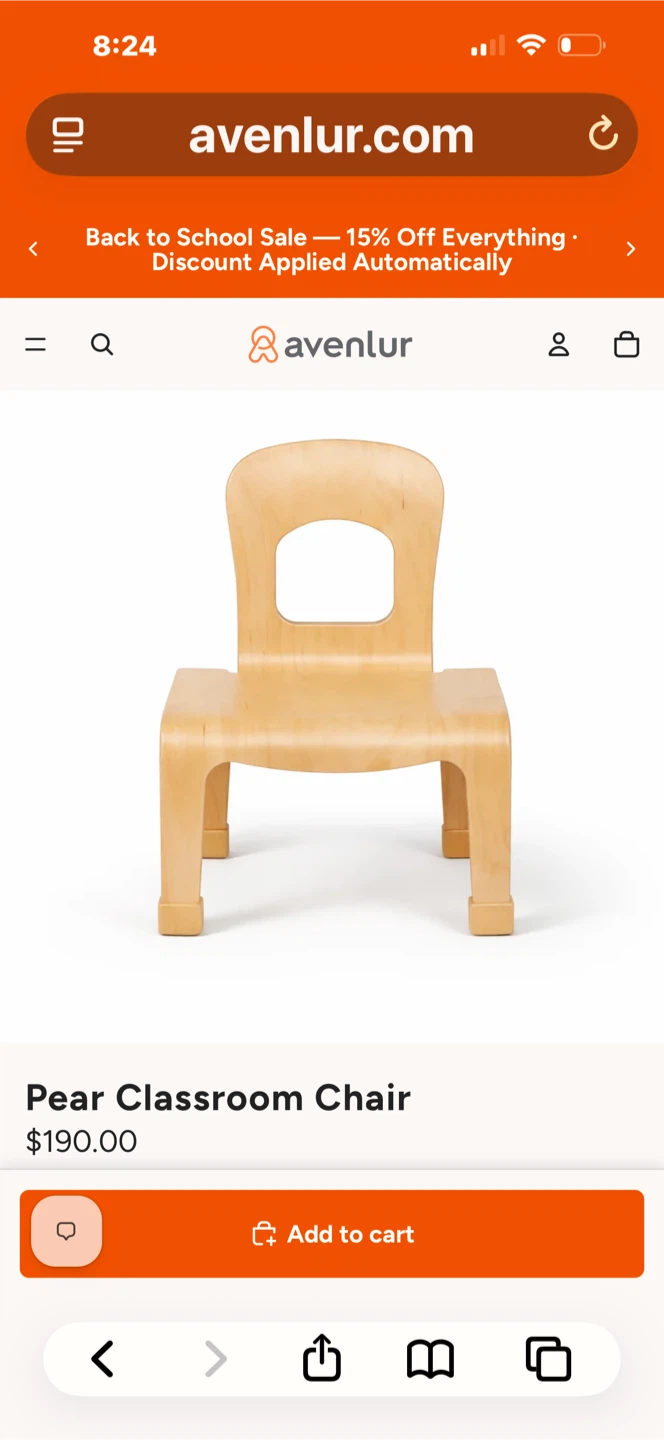 Environments Pear Classroom Chair both for 15  16"