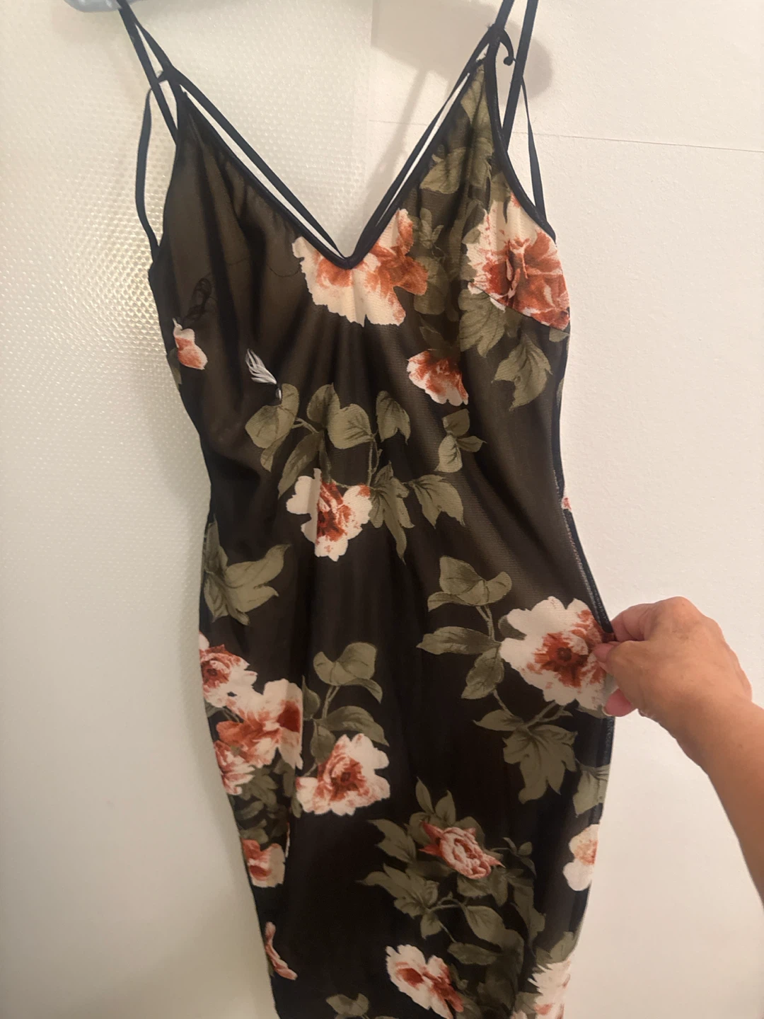 Sheer Floral Cami Dress