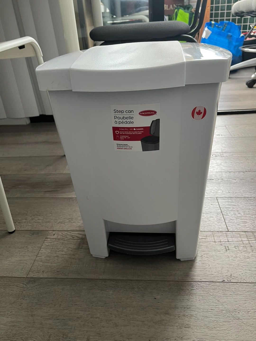 Mistral Step-On Garbage Can - White, 19 L - photo 2