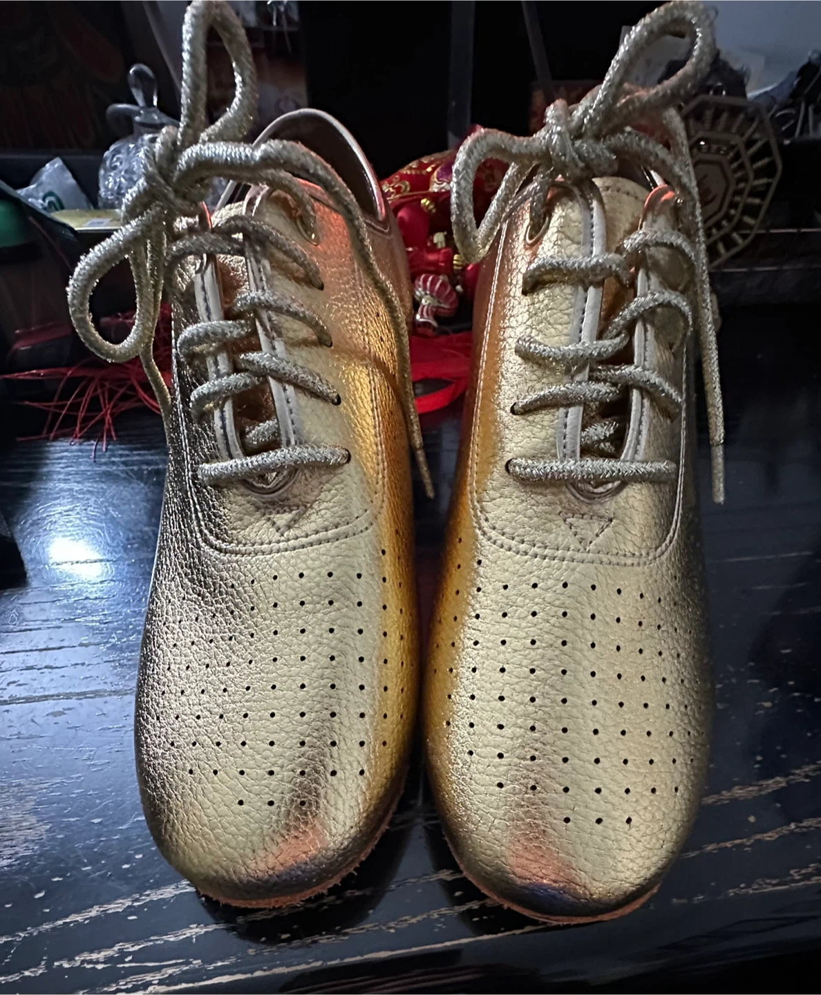 Women's Gold Oxford 2.5” Heels Soft Leather Indoor Dance Shors - photo 3