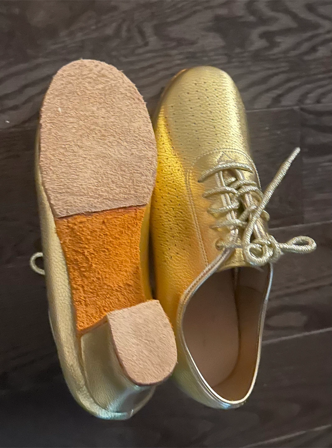 Women's Gold Oxford 2.5” Heels Soft Leather Indoor Dance Shors - photo 4