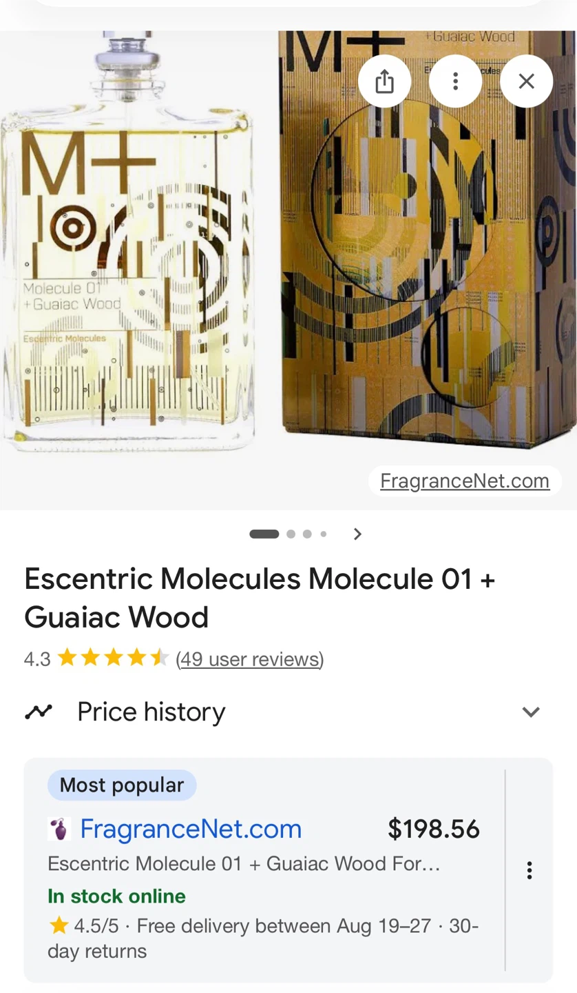 Escentric Molecules Molecule 01 + Guaiac Wood Eau de Toilette - photo 3