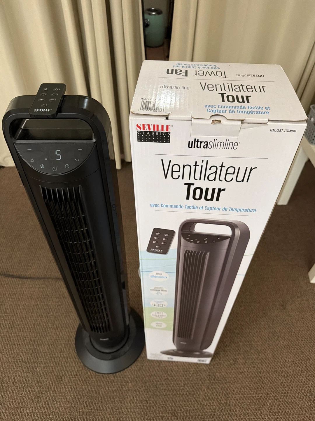 Seville Classics Ultraslimline Tower Fan