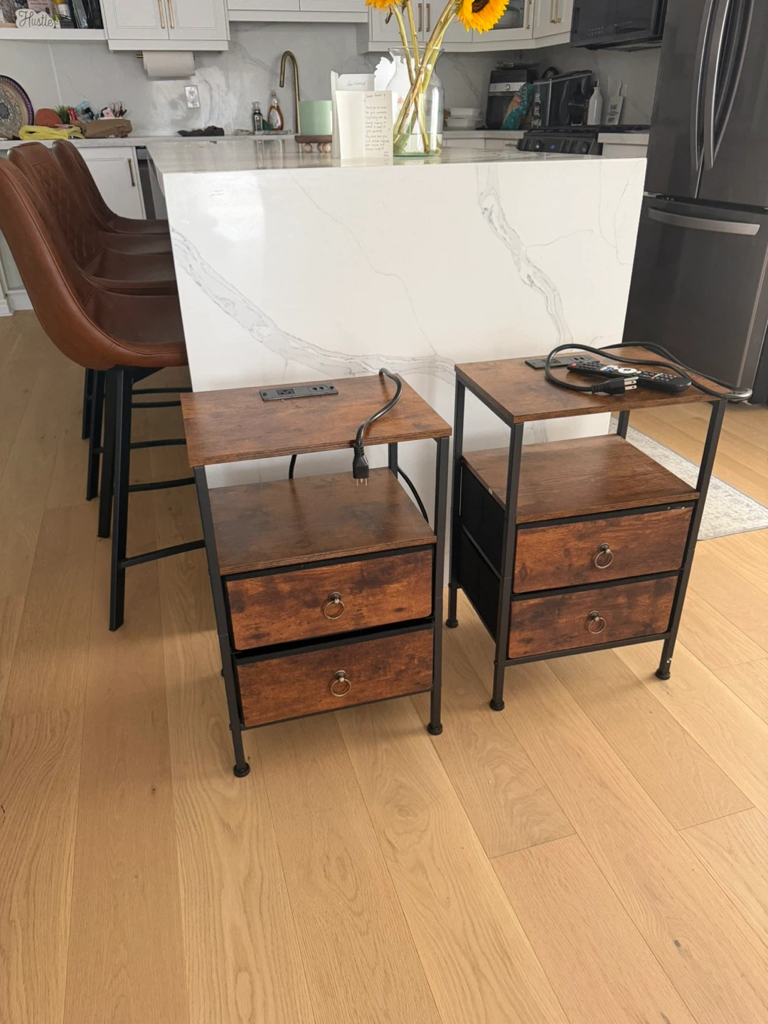 2 HOOBRO Nightstands with Charging Station - Set of 2 - photo 3