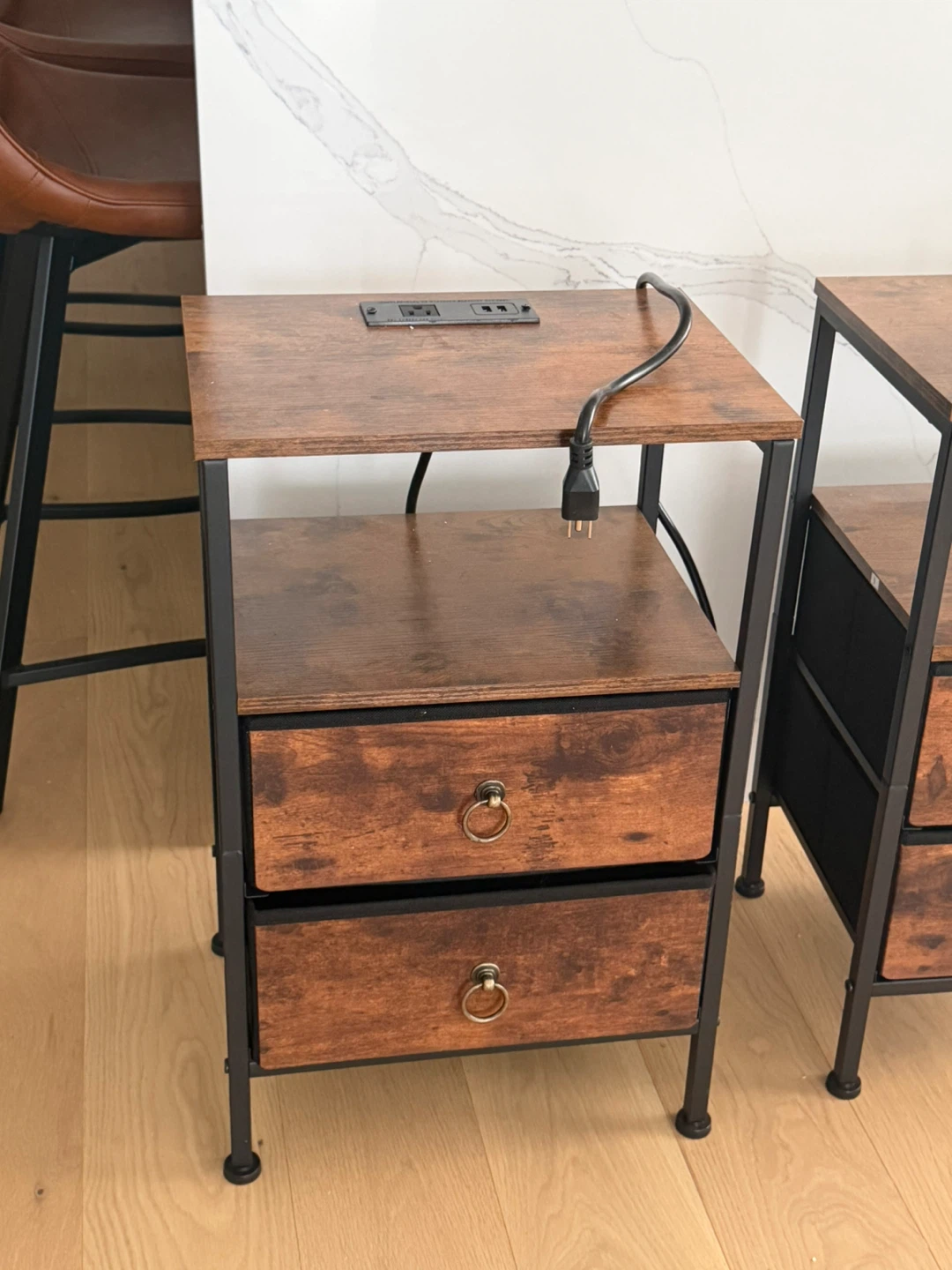 2 HOOBRO Nightstands with Charging Station - Set of 2 - photo 4