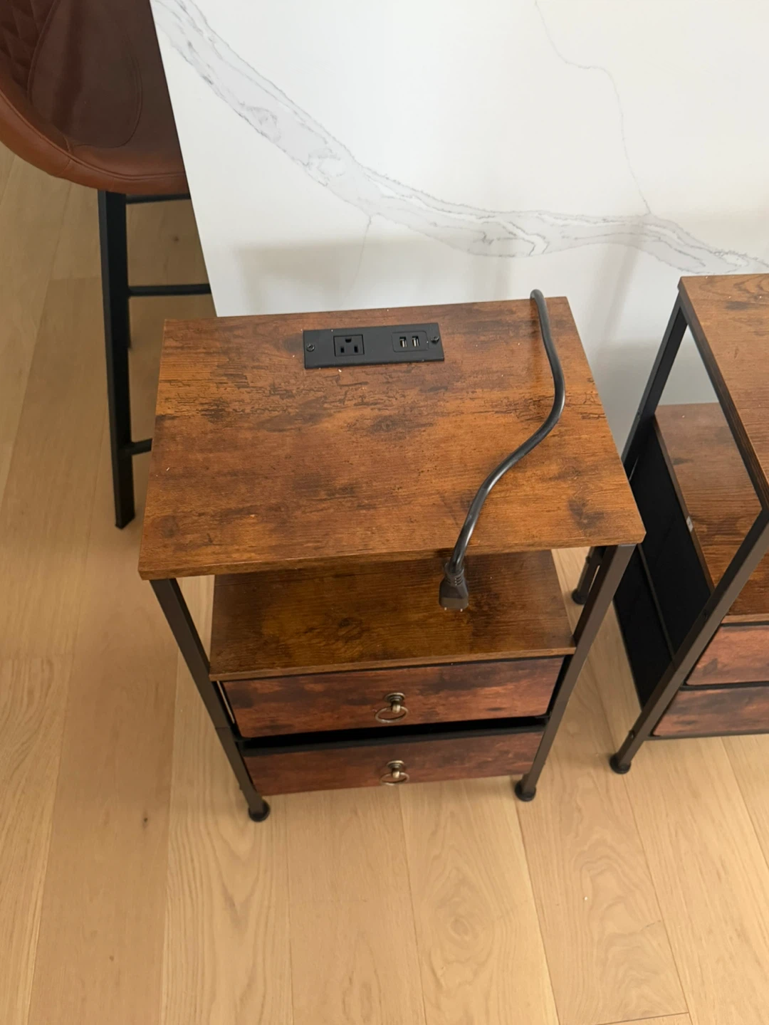 2 HOOBRO Nightstands with Charging Station - Set of 2 - photo 5