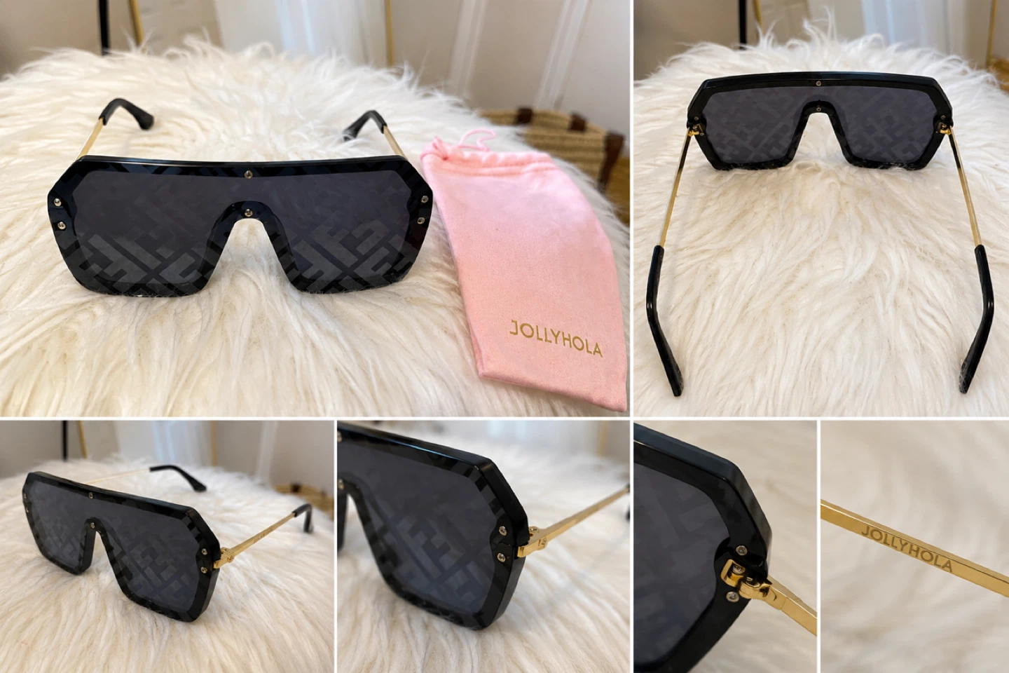 JOLLYHOLA Oversized Shield Sunglasses