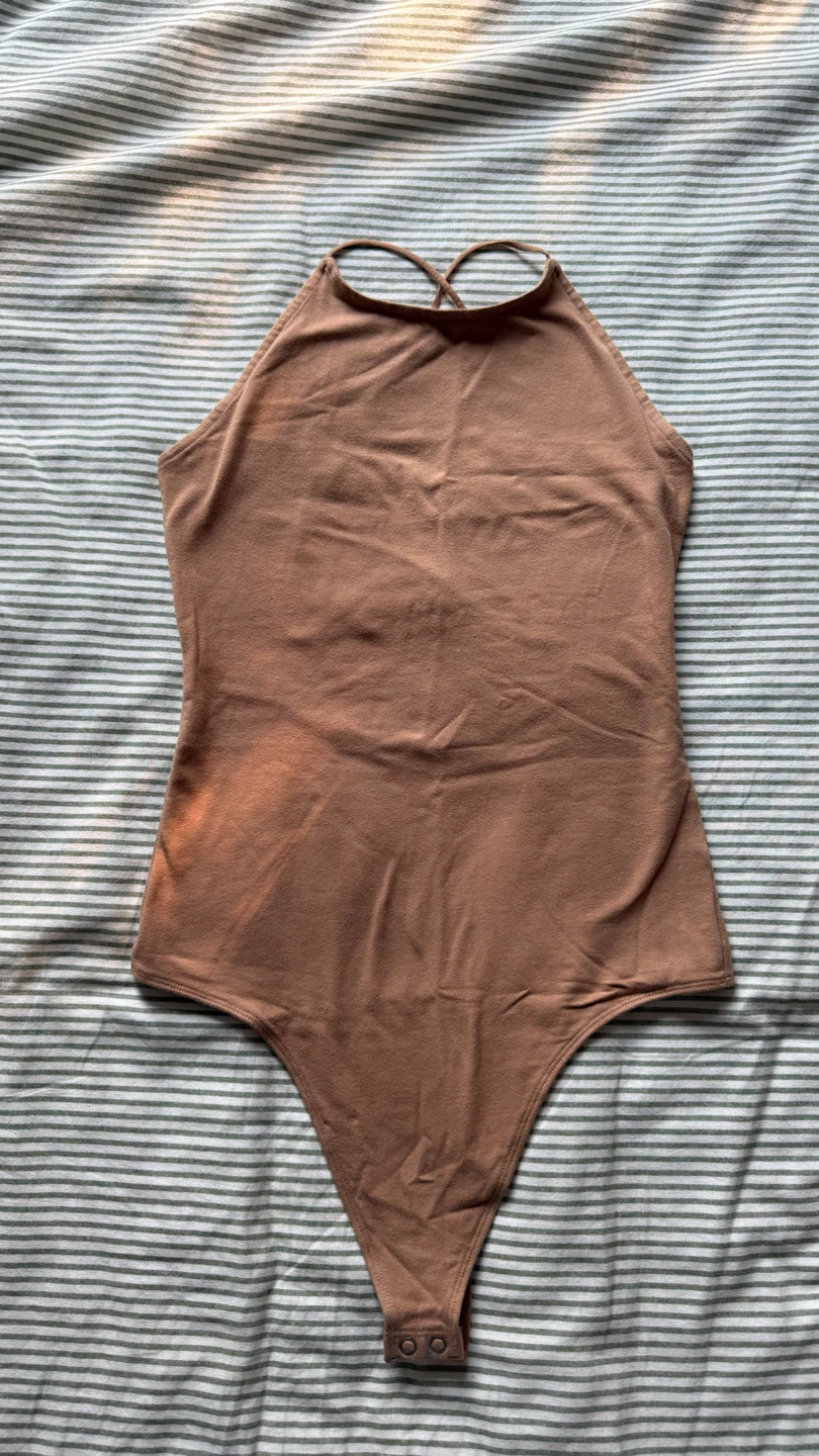 Brown Halter Neck Bodysuit