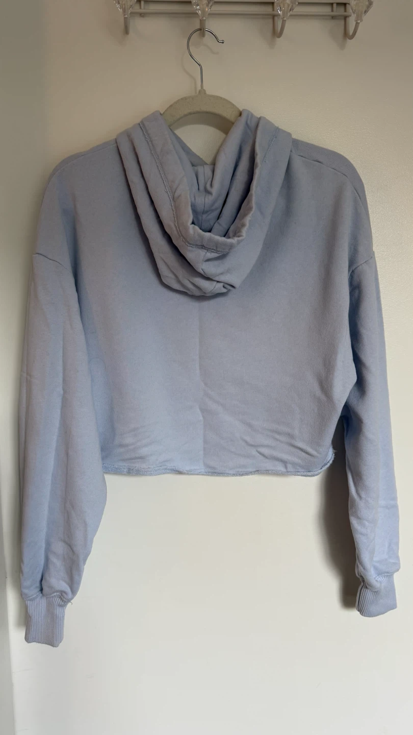 Hollister Cropped Hoodie - Light Blue - photo 2