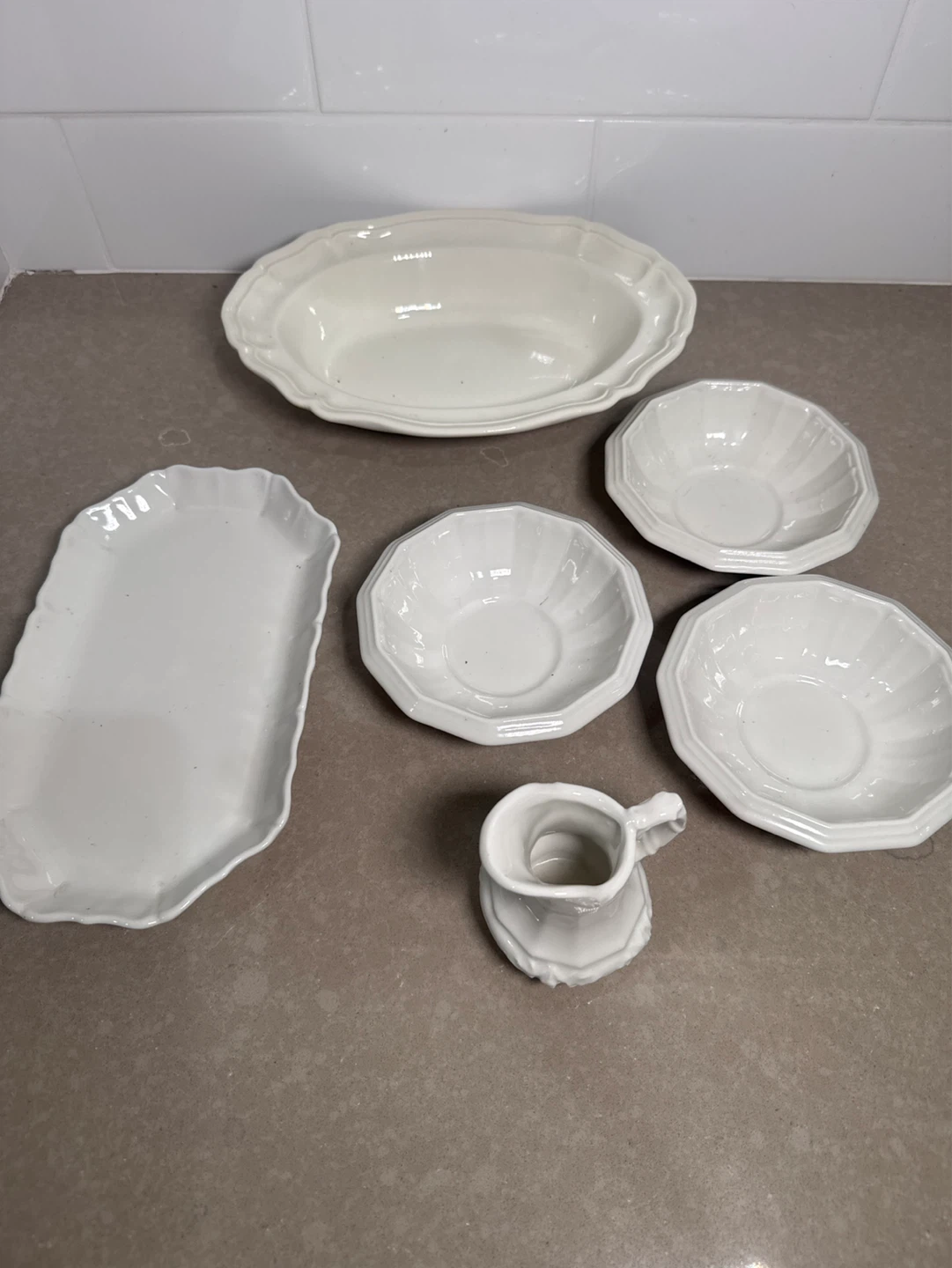 White Ceramic Serving Dish Set