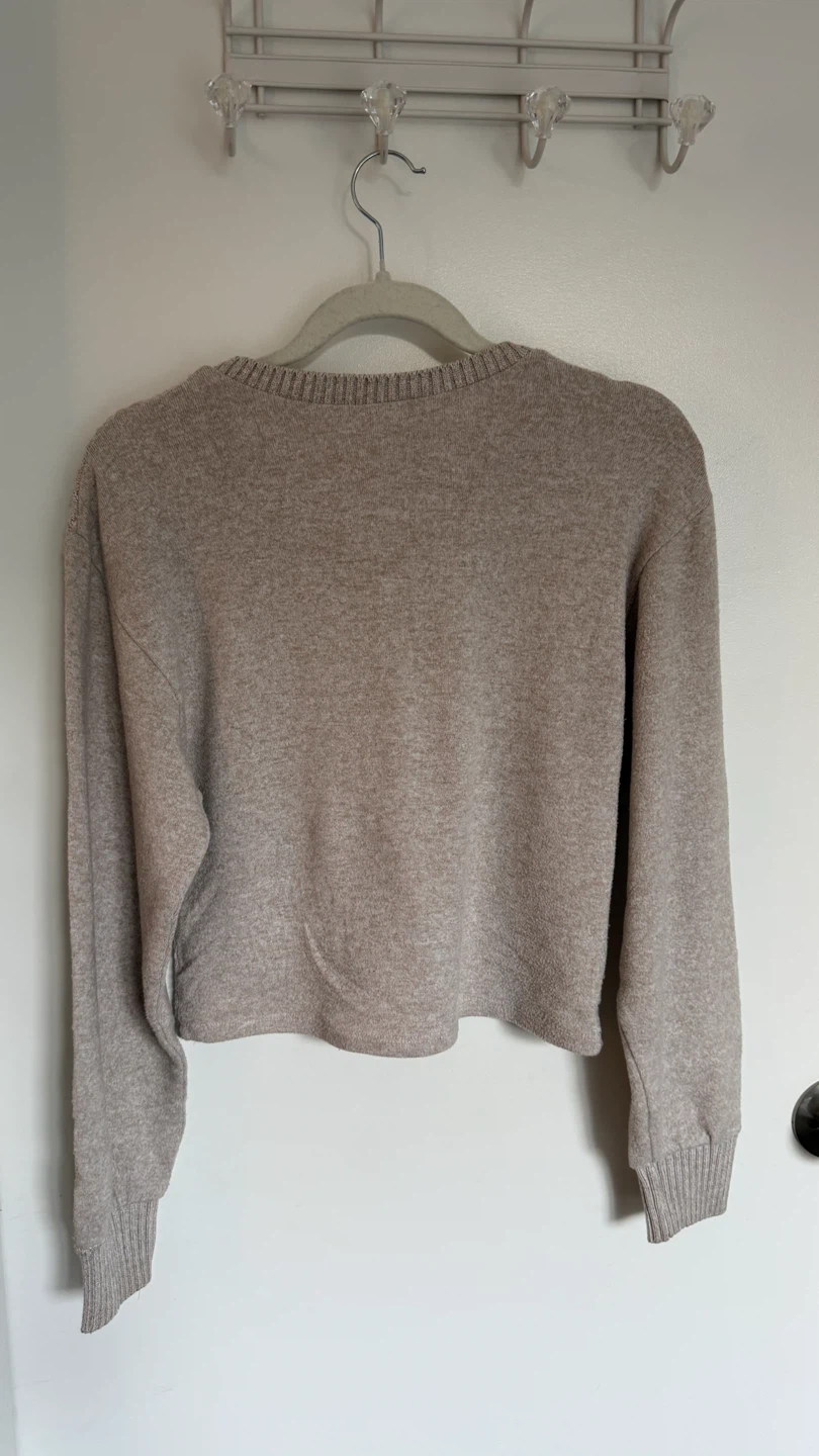 Cropped Cable Knit Sweater - photo 2