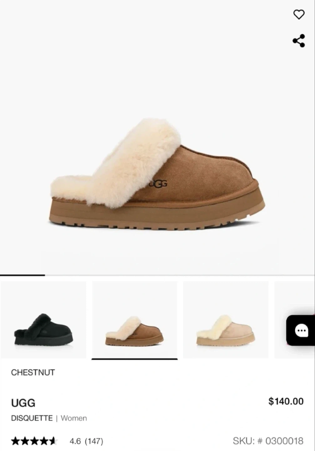 UGG Disquette Slipper - Chestnut