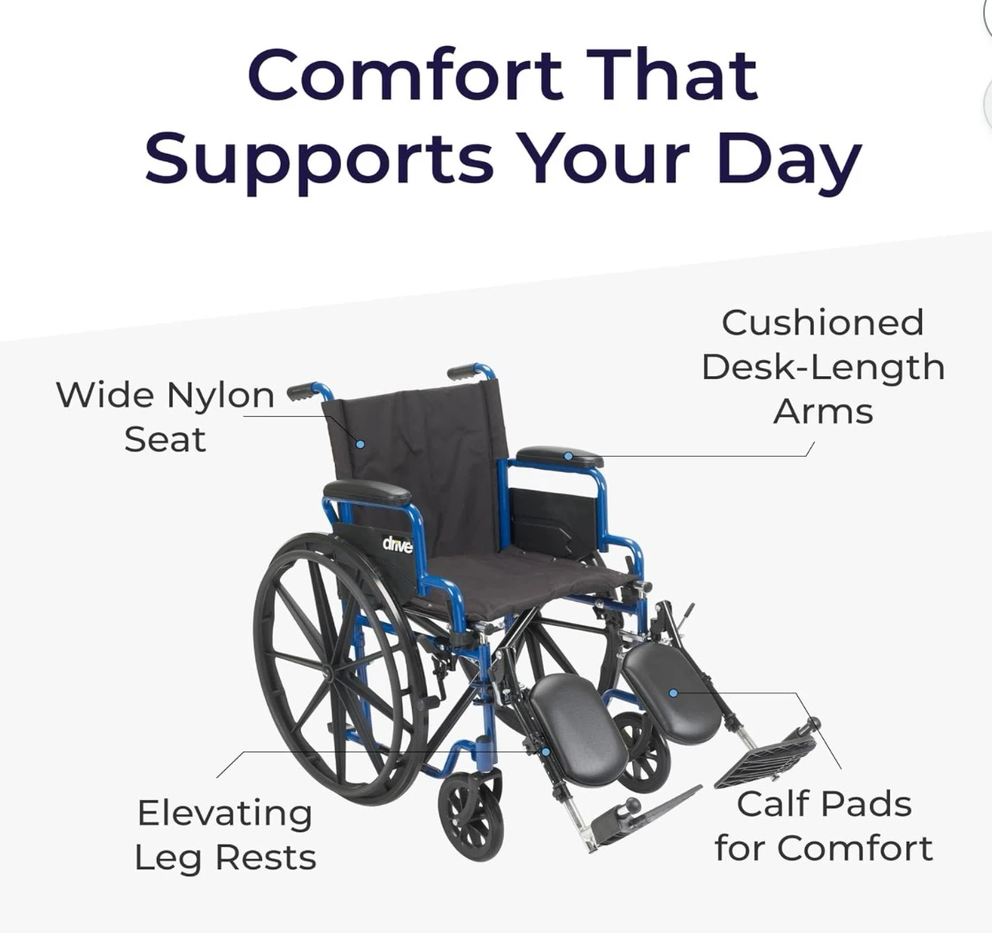 Drive Medical Blue Lightweight Expedition Wheelchair - photo 2
