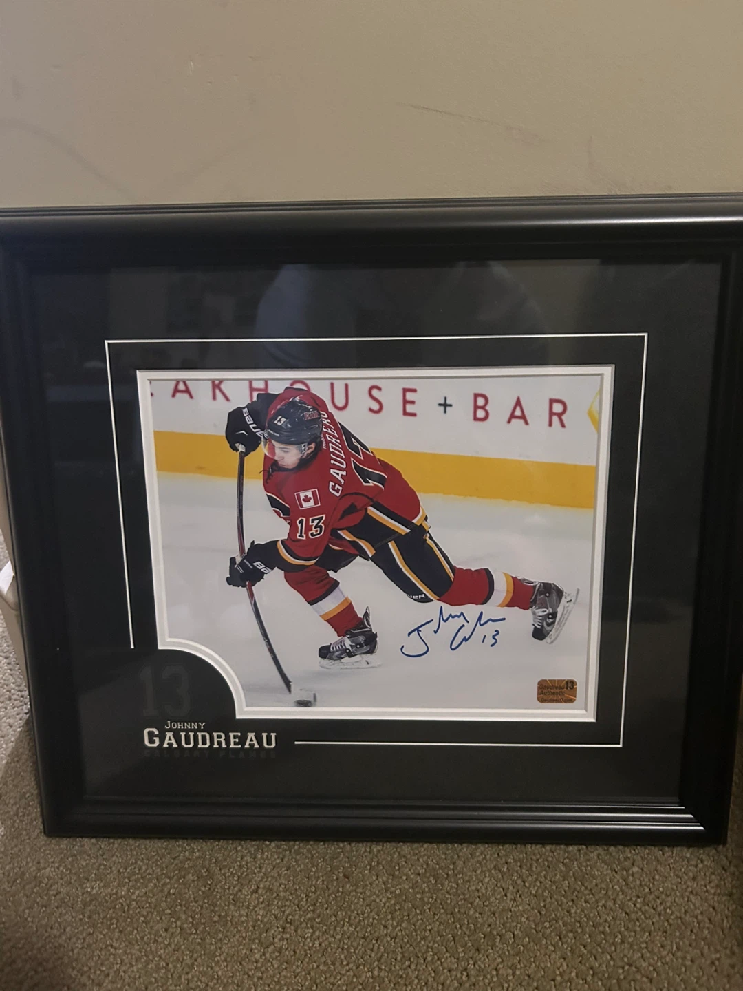 Johnny Gaudreau Signed Calgary Flames Framed Photo – COA