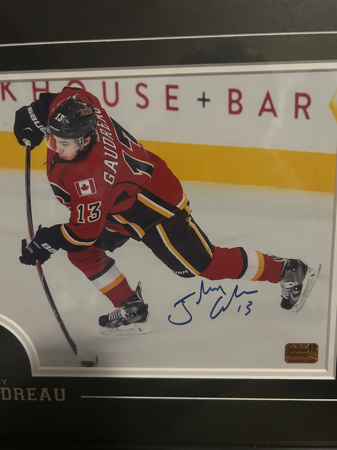 Johnny Gaudreau Signed Calgary Flames Framed Photo – COA - photo 2