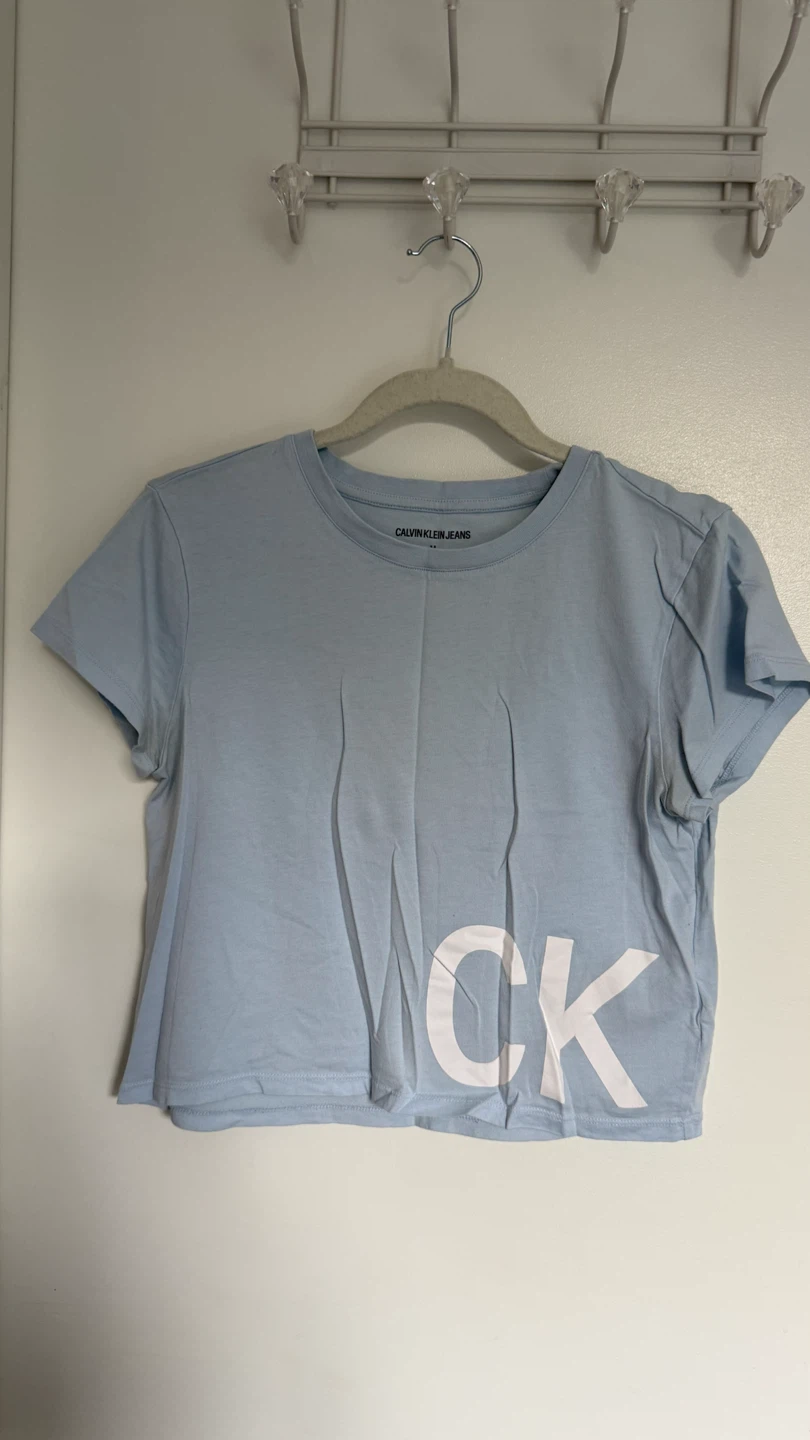 Calvin Klein Jeans Baby Blue Crop Top