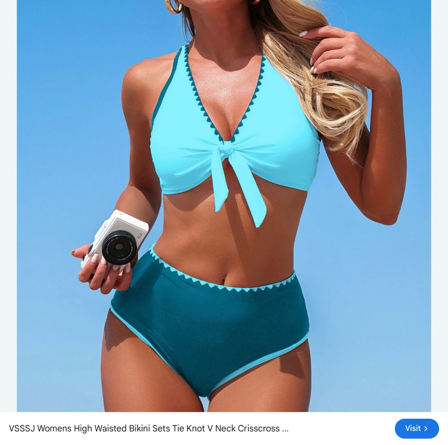 New M Womens High Waisted Bikini Set