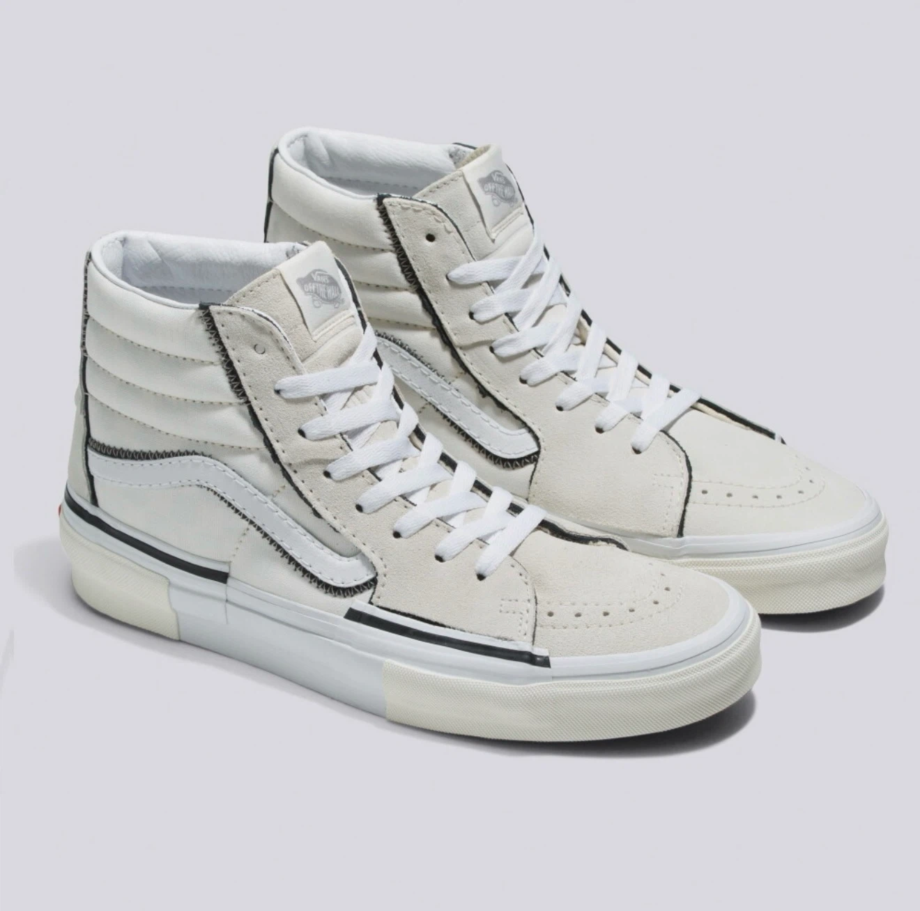 NEW MENS VANS SK8 HI RECONSTRUCT SHOES SIZE 10 MARSHMALLOW WHITE